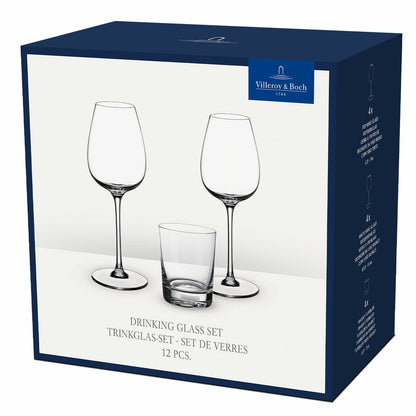 Villeroy & Boch Purismo Crystal Wine Glasses 12-Piece Set