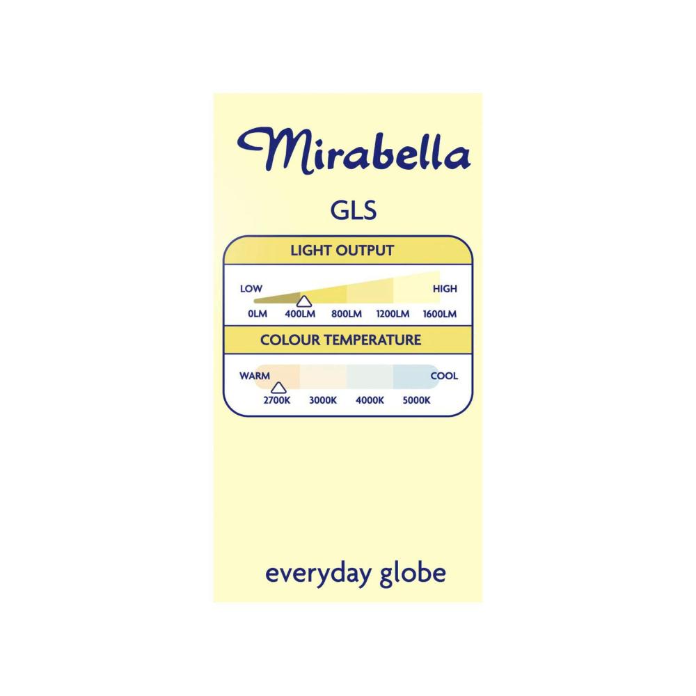 Mirabella Led Gls Es 5w 470lum 2700k Warm White - 2 pack