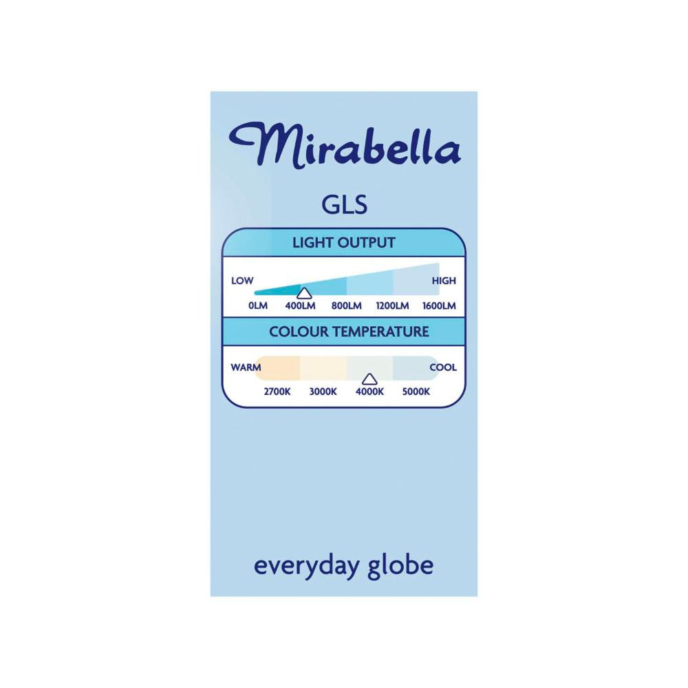 Mirabella Led Gls Es 5w 470lum 4000k Cool White - 2 pack