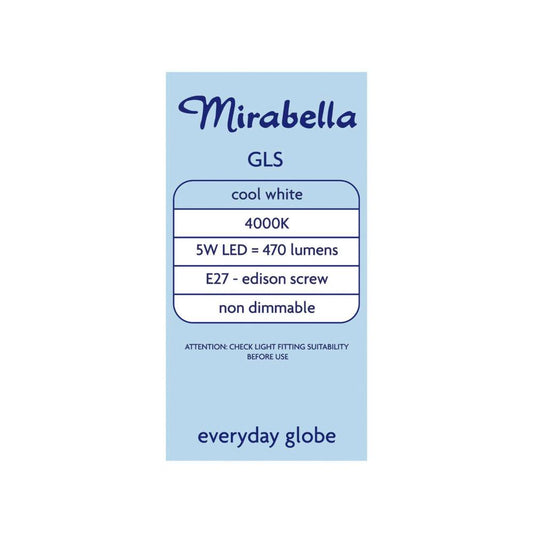 Mirabella Led Gls Es 5w 470lum 4000k Cool White - 2 pack