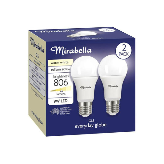 Mirabella Led Gls ES 9W 806LUM 2700K Warm White - 2 pack