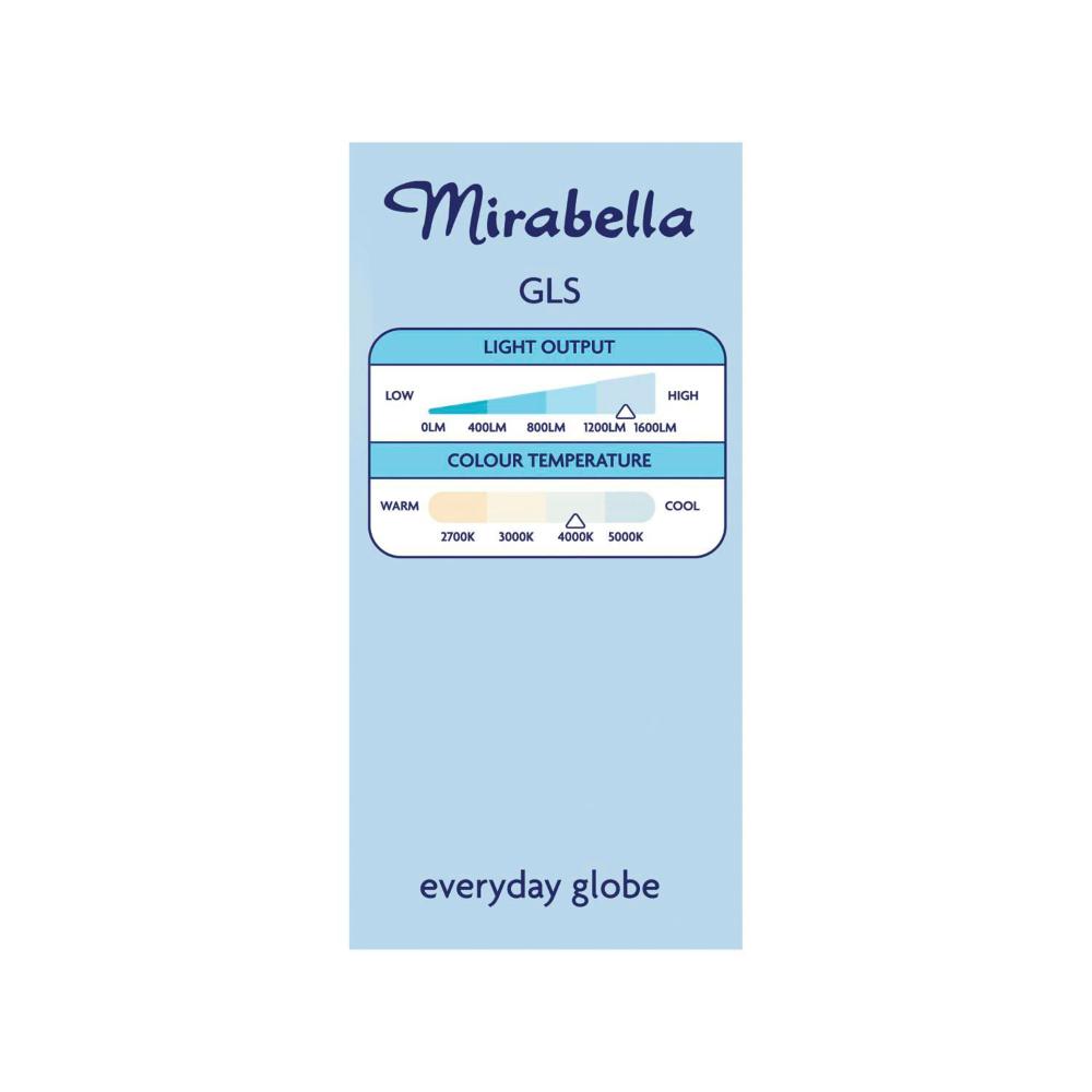 Mirabella Led Gls BC 14w 1400lum 2700k Warm White - 2 pack
