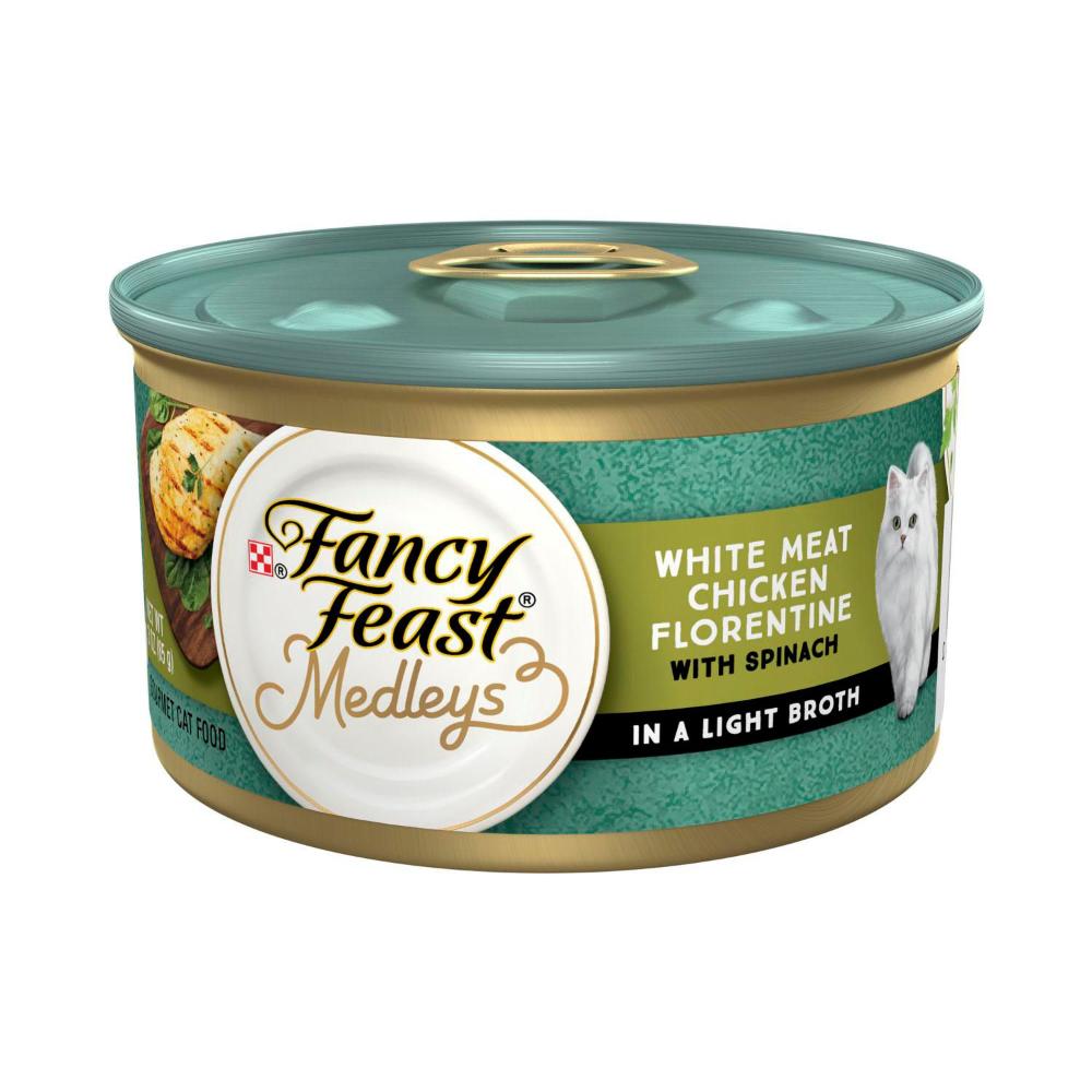 Fancy Feast Medleys White Meat Chicken Florentine & Garden Greens Cat Food - 85g