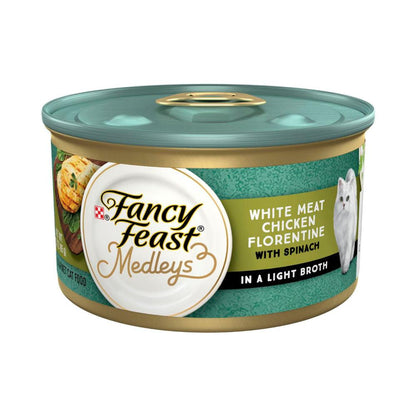 Fancy Feast Medleys White Meat Chicken Florentine & Garden Greens Cat Food - 85g