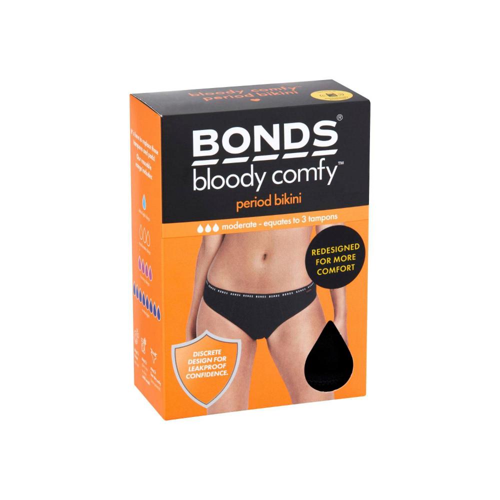 Bonds Bloody Comfy Period Bikini Brief Moderate Size 12 - 1 pack