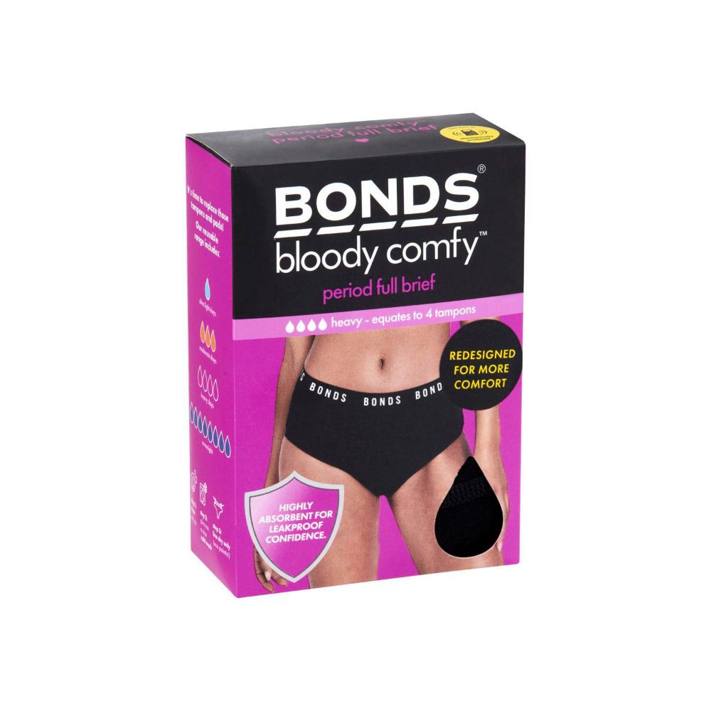 Bonds Bloody Comfy Period Full Brief Heavy Size 12 - 1 pack