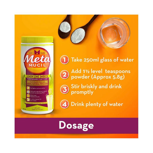 Metamucil 72 Dose Fibre Sup Lemon Lime - 425g