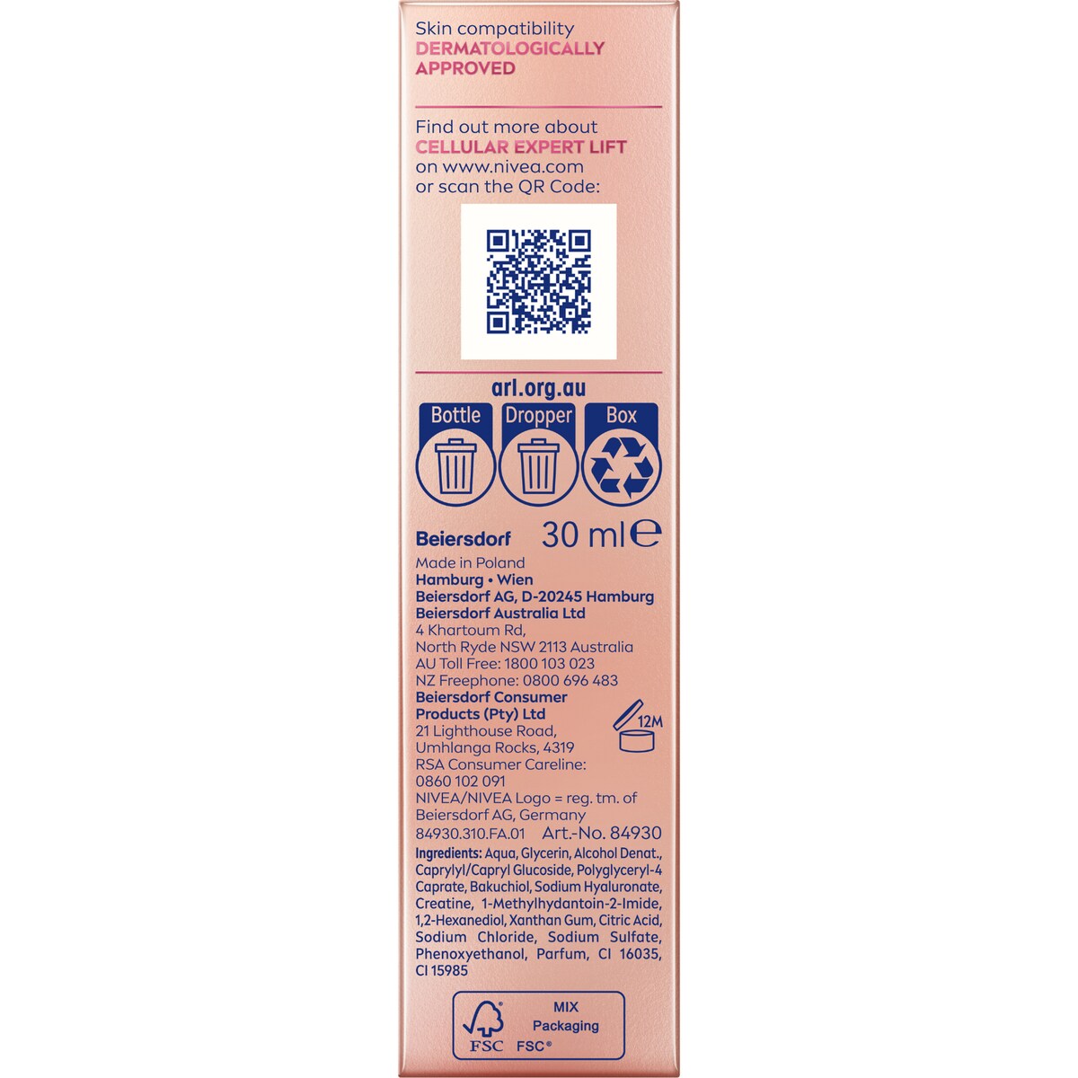 Nivea Expert Lift Cellular 3 Zone Lifting Serum 30ml