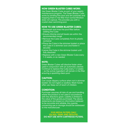 Hy-Clor Green Blaster Cube 2 Pack Water Soluble Gel Inhibits Algae