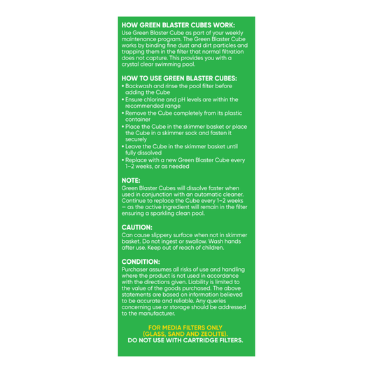 Hy-Clor Green Blaster Cube 2 Pack Water Soluble Gel Inhibits Algae