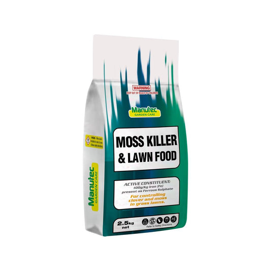 Manutec Moss Killer & Lawn Food - 2.5kg - Soluble Granules - Selective