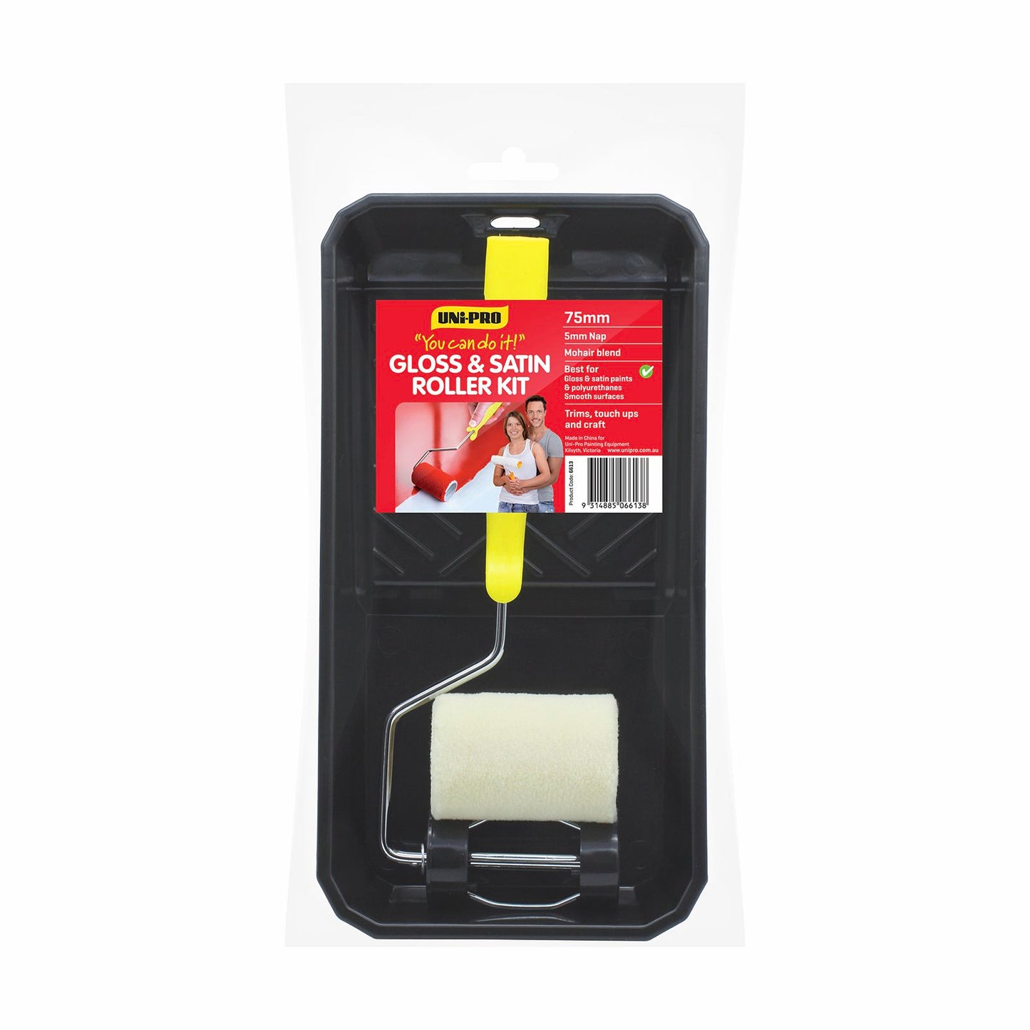 Uni Pro Gloss & Satin Mohair Blend Roller Kit - 75mm