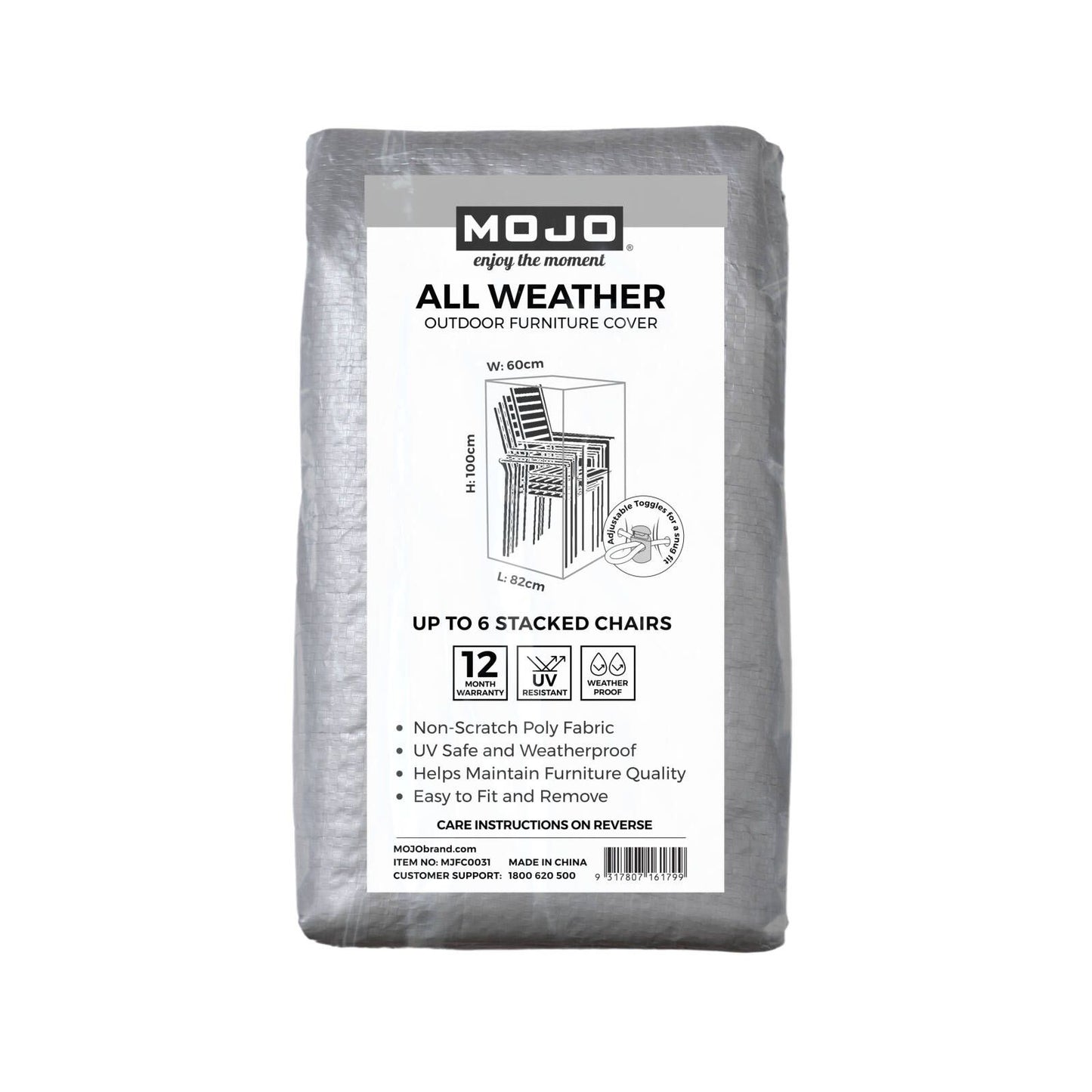 Mojo All Weather 6 Stack Chairs Cover - 600 x 1000mm