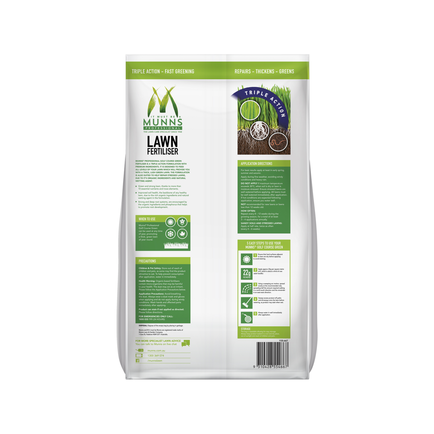 Munns Professional Golf Course Green Fertiliser - 10kg