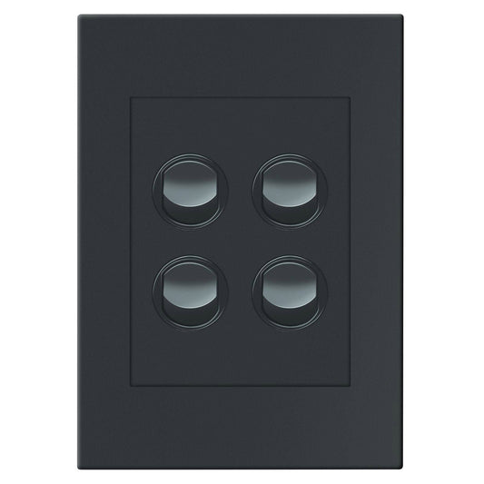 HPM Vivo 4 Gang Wall Switch - 85 x 118mm - Grey
