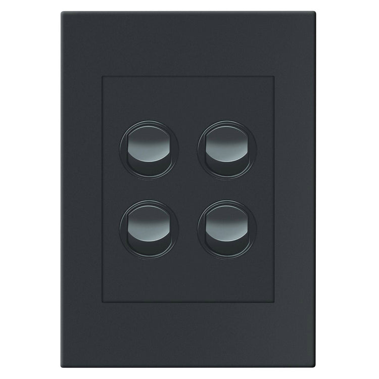 HPM Vivo 4 Gang Wall Switch Grey