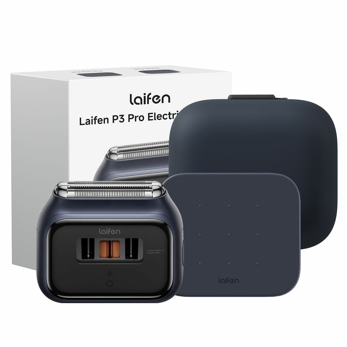 Laifen P3 Pro 3-Blade Electric Shaver Gift Box Royal Blue Compact