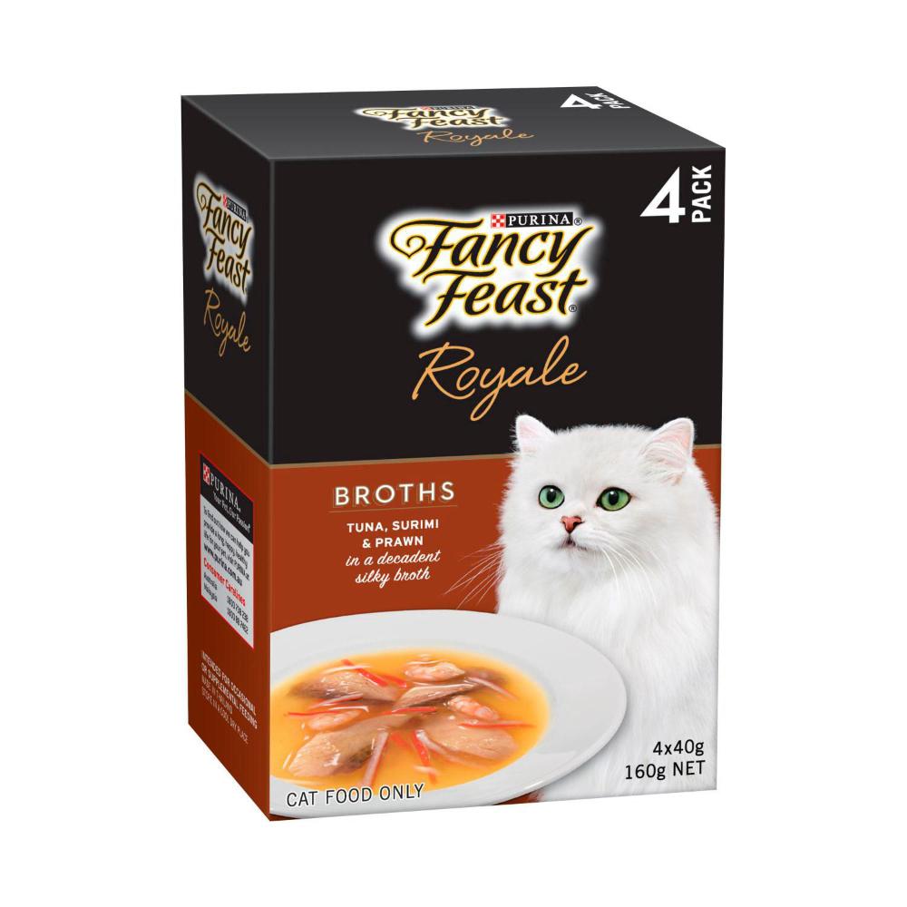 Fancy Feast Royale Broths Tuna Surimi & Prawn Cat Food 4x40g - 4 pack