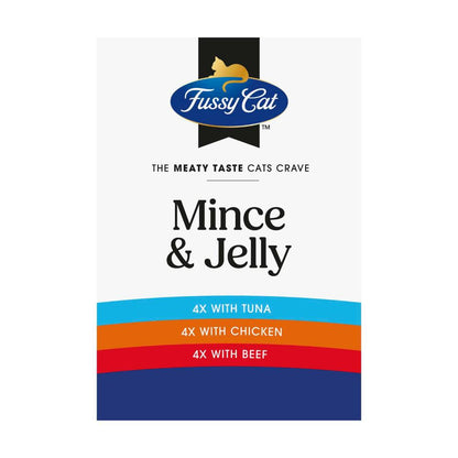 Fussy Cat Cat Food Pouch Mince & Jelly 12x80g - 12 pack