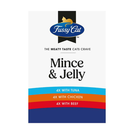 Fussy Cat Cat Food Pouch Mince & Jelly 12x80g - 12 pack
