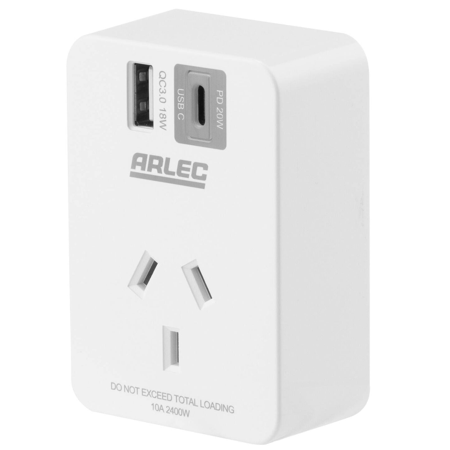 Arlec Power Adapter - 2 Port - PD20W - White