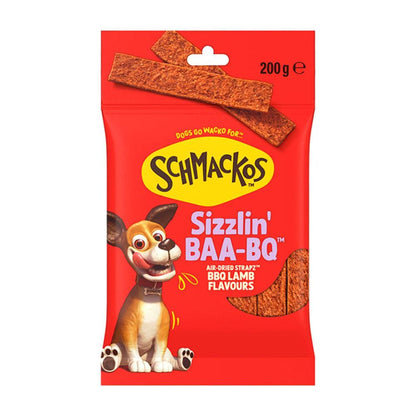Schmackos Strapz BBQ Lamb Dog Treat - 200g