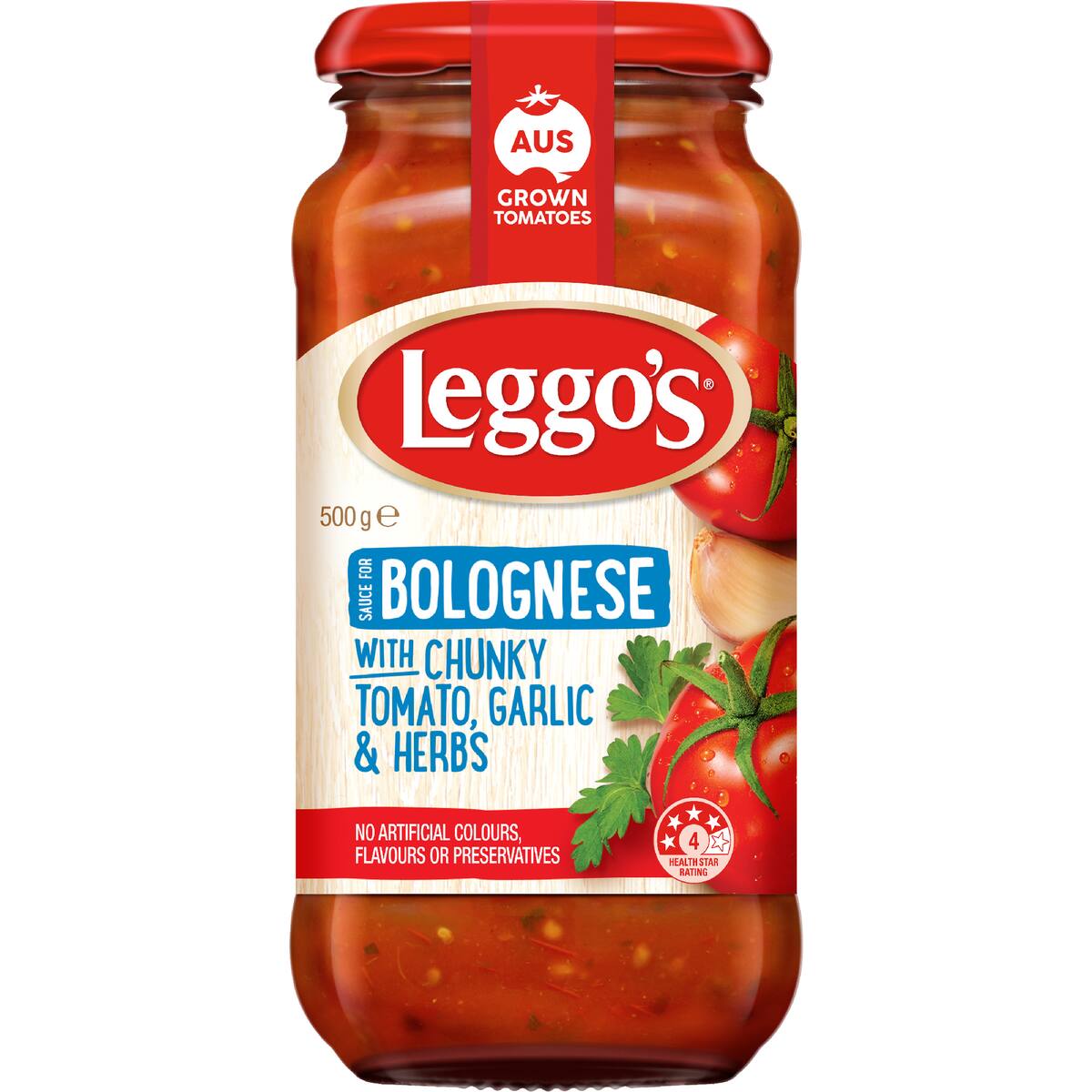 Leggo's Bolognese Chunky Tomato Garlic & Herbs Pasta Sauce 500g