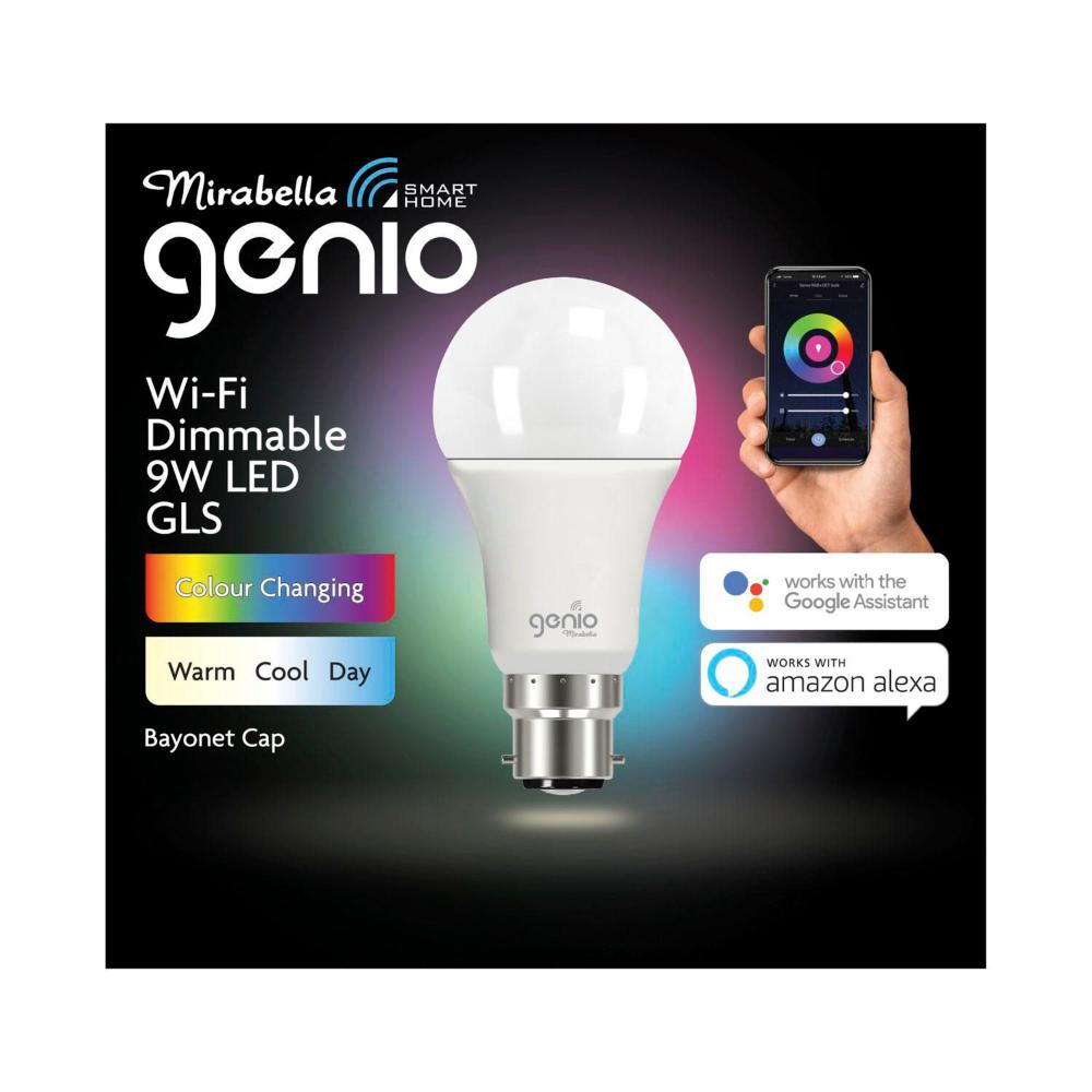 Mirabella Genio Gls Wifi Bc 9w 800lum 2700k-6500k - 1 pack