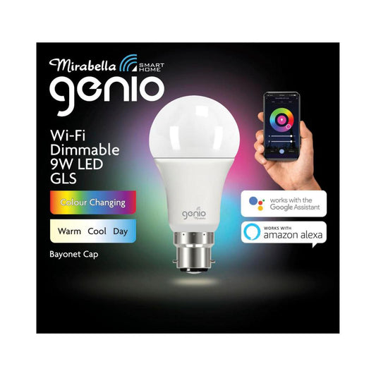 Mirabella Genio Gls Wifi Bc 9w 800lum 2700k-6500k - 1 pack