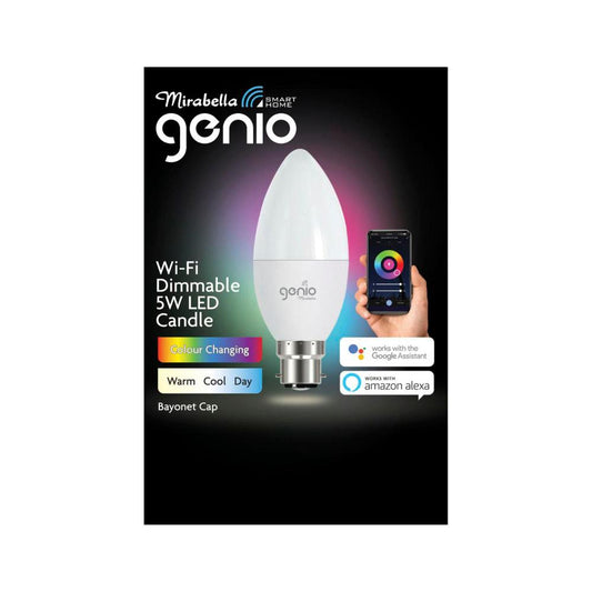 Mirabella Genio Candle Wifi BC 5w 470lm 2700k-6500k - 1 pack