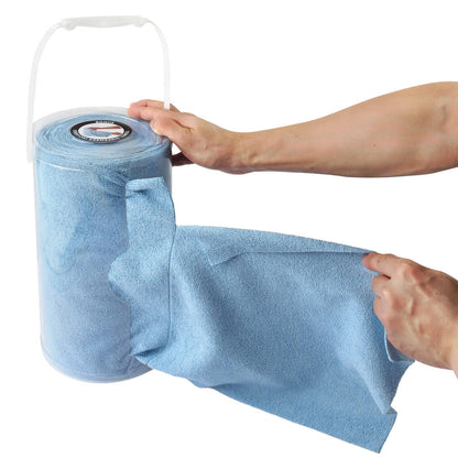 All Set Microfiber Towel Roll with Dispenser - 30 x 30cm - Blue - 75 Pack