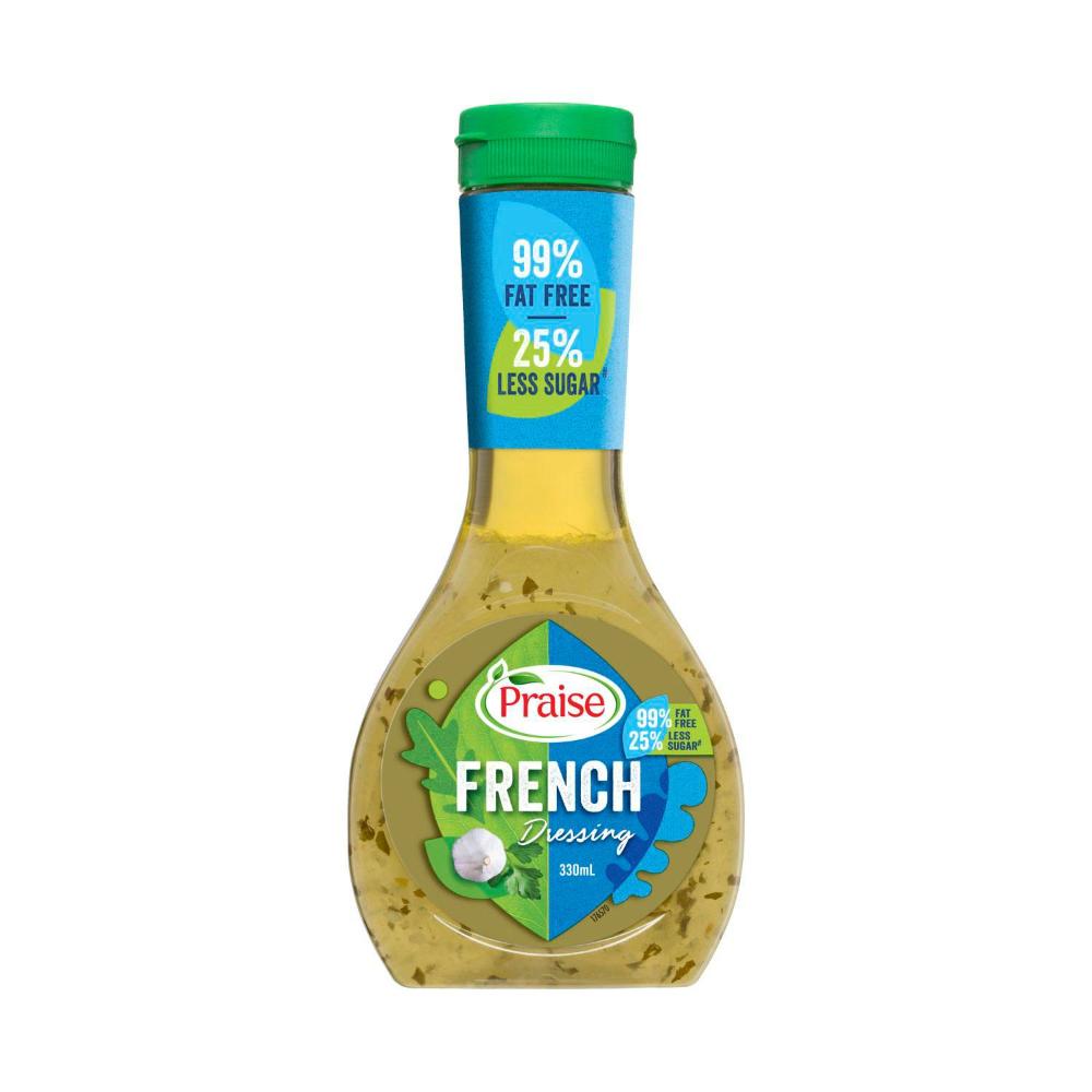 Praise Fat Free 25% Less Sugar French Dressing - 330mL