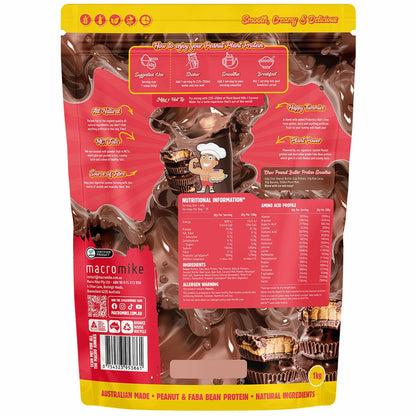 Macro Mike Peanut Butter Cup Plant Protein Powder Creamy 1kg