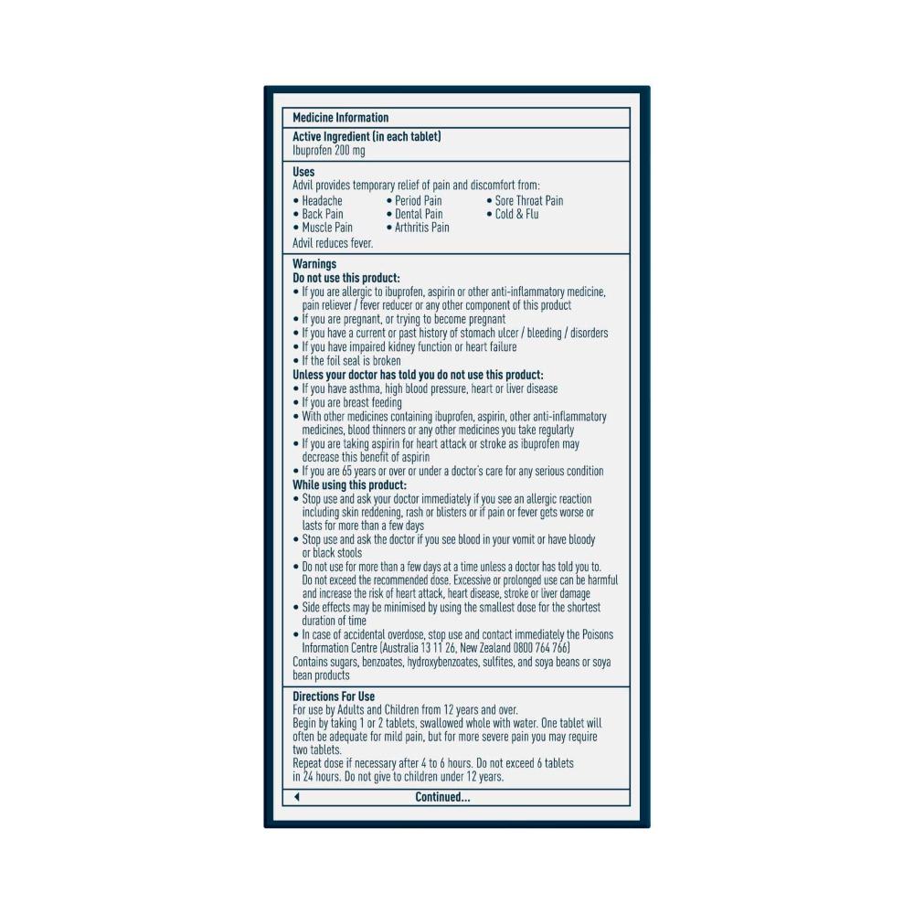 Advil Ibuprofen Pain Relief Tablets - 24 Pack