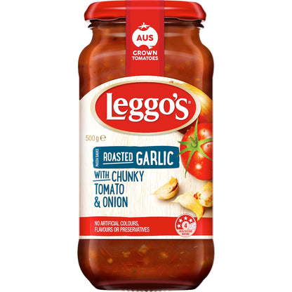Leggos Roasted Garlic Chunky Tomato & Onion Pasta Sauce 500g