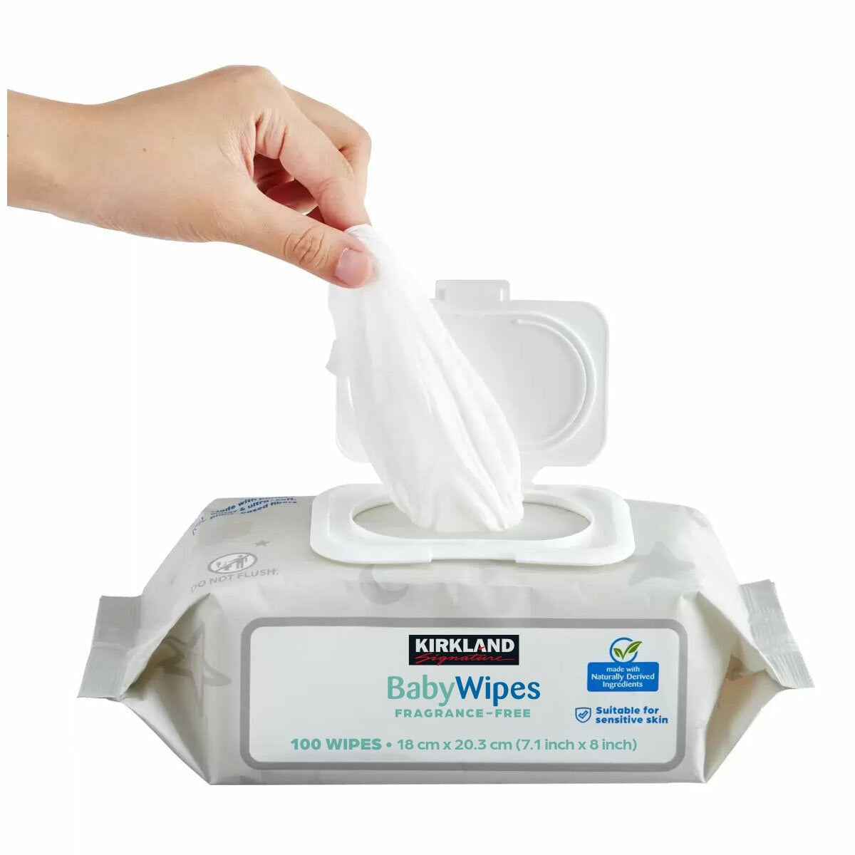 Kirkland Signature Fragrance Free Baby Wipes Gentle White 9 x 100 Pack