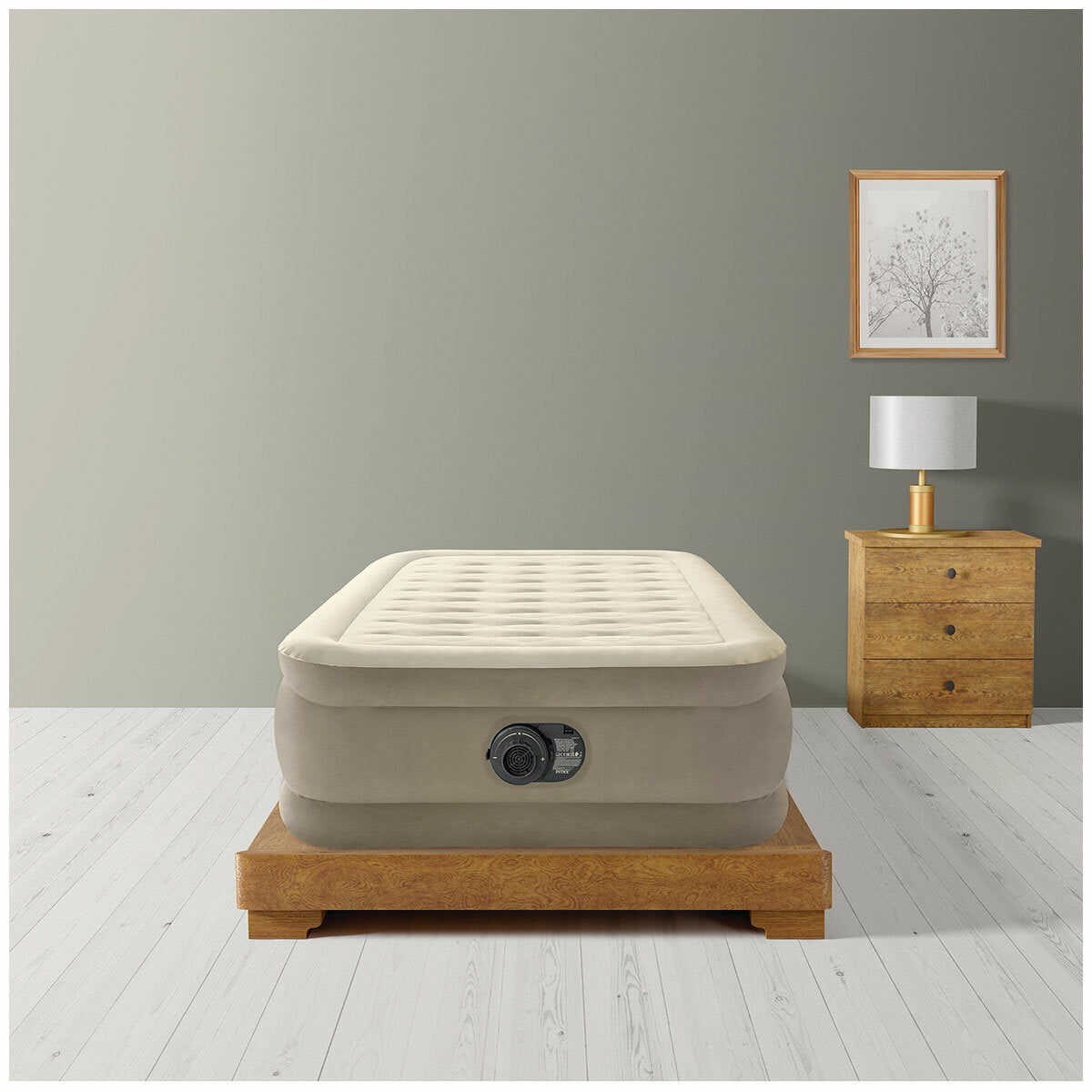 Intex Twin Ultra-Plush Airbed Fiber-Tech 64426NZ Beige 99 x 191x46cm