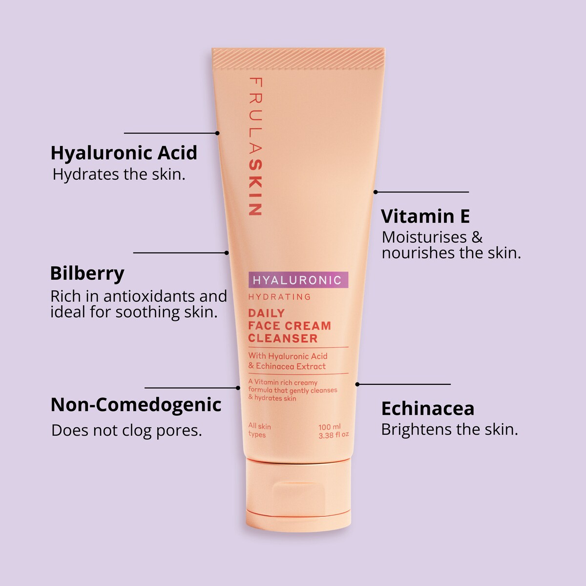 Frula Hyaluronic Daily Face Cream Cleanser 100ml