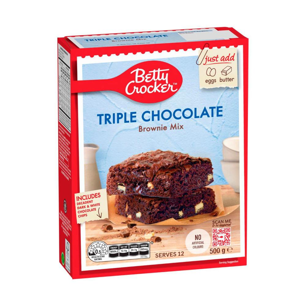 Betty Crocker Triple Chocolate Fudge Brownie Mix - 500g