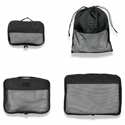 Globite 2-Piece Luggage Set with 4 Packing Cubes Black Polycarbonate