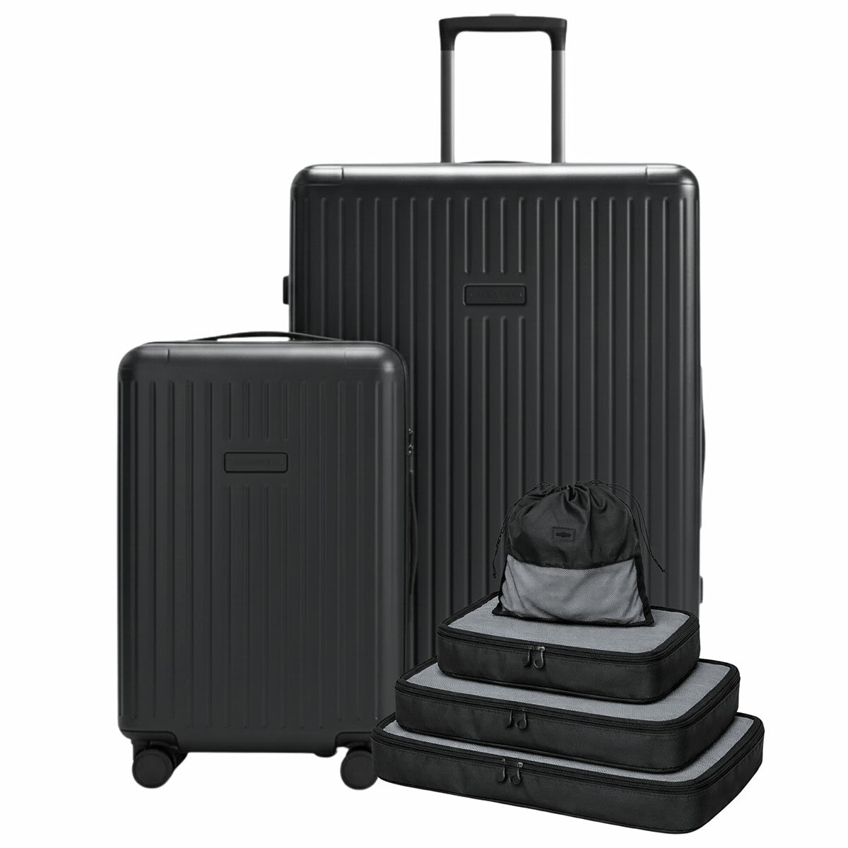 Globite 2-Piece Luggage Set with 4 Packing Cubes Black Polycarbonate
