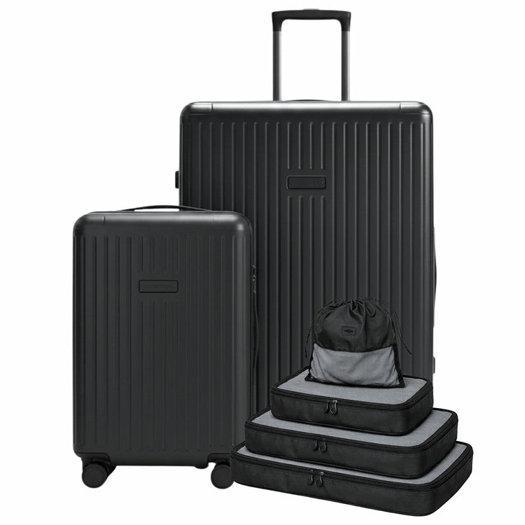 Globite 2-Piece Luggage Set with 4 Packing Cubes Black Polycarbonate