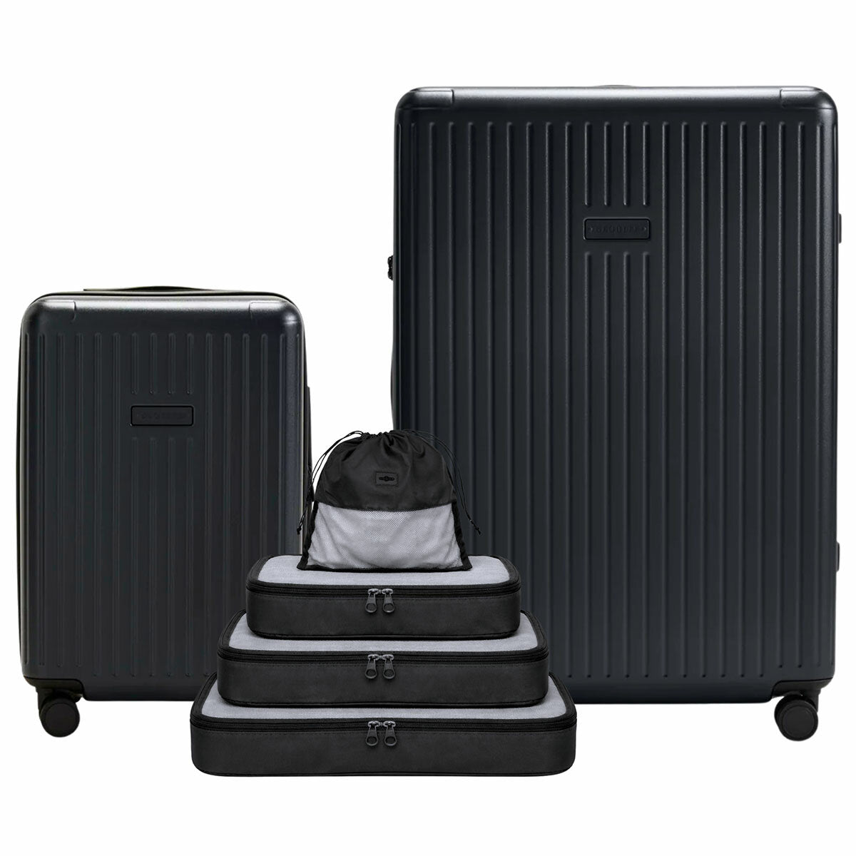 Globite 2-Piece Luggage Set with 4 Packing Cubes Black Polycarbonate