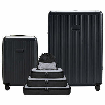 Globite 2-Piece Luggage Set with 4 Packing Cubes Black Polycarbonate