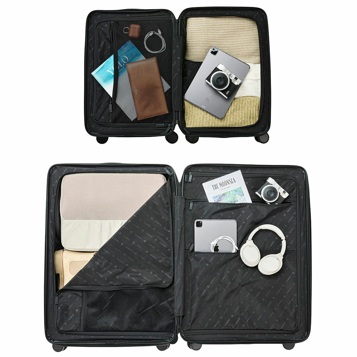 Globite 2-Piece Luggage Set with 4 Packing Cubes Black Polycarbonate