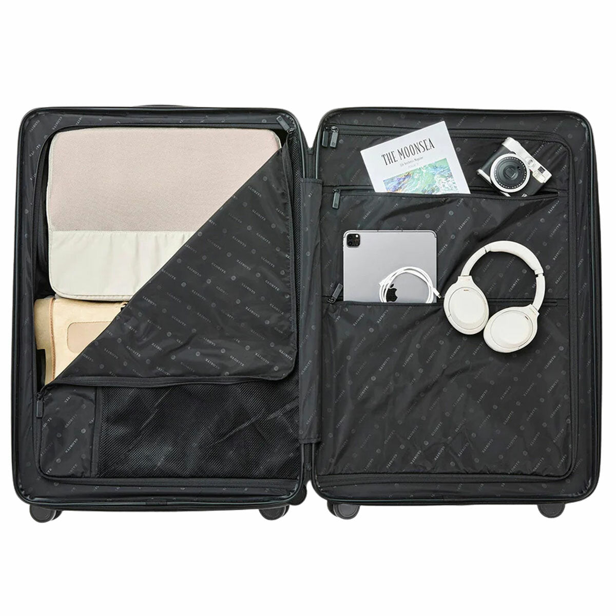 Globite 2-Piece Luggage Set with 4 Packing Cubes Black Polycarbonate