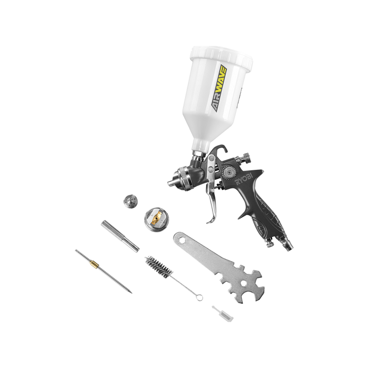 Ryobi Airwave 600mm Gravity Spray Gun with 1.3mm 1.4mm Tip