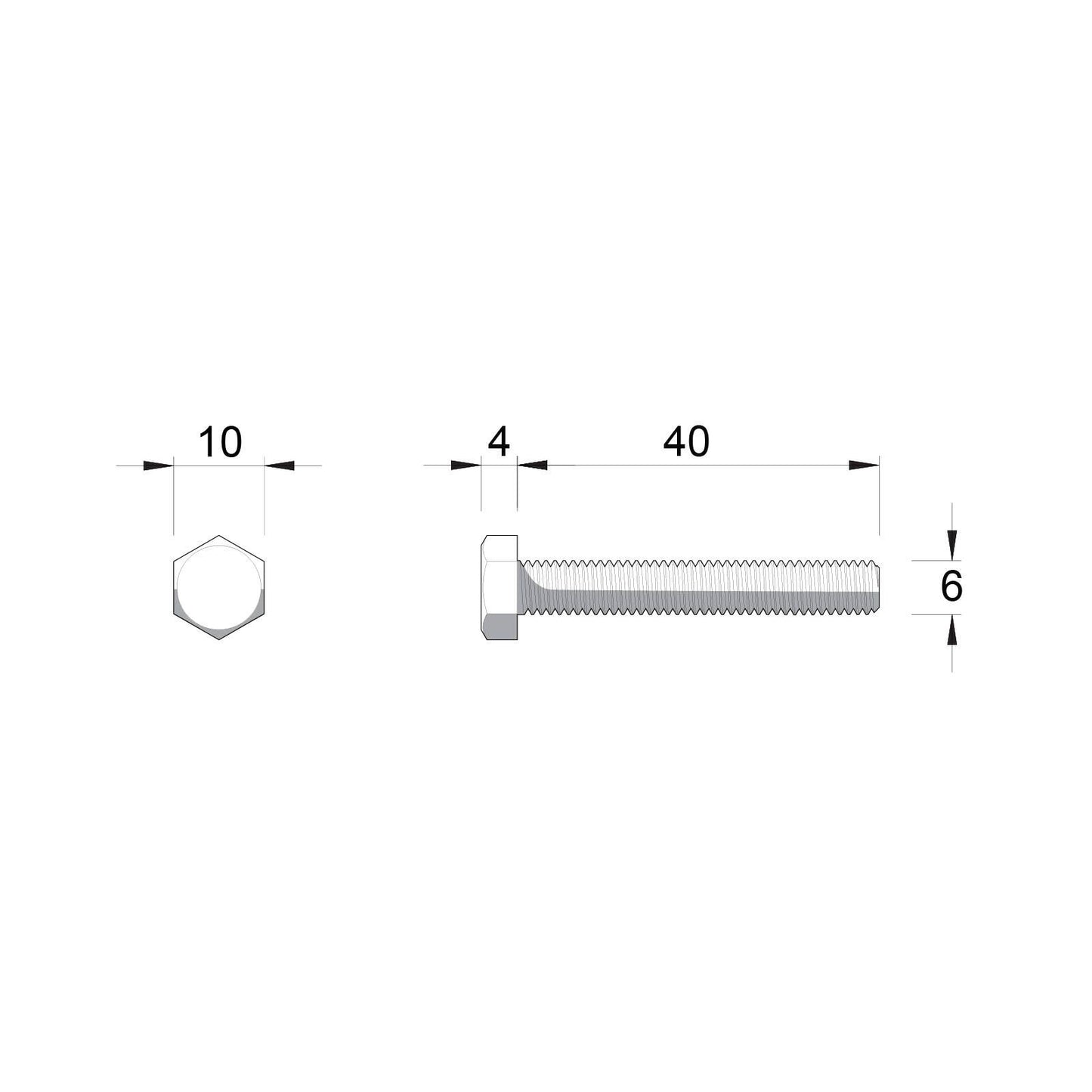 Zenith M6 x 40mm - Hot Dip Galvanised Hex Head Bolts & Nuts