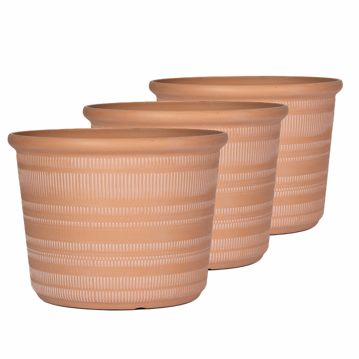 Trendspot Forum Planters Terracotta Weather Resistant Pp 3 Pack 14.4in