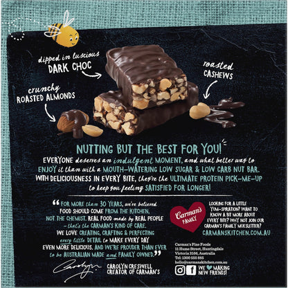 Carmans Low Sugar & Carb Nut Bar Dark Choc 170g